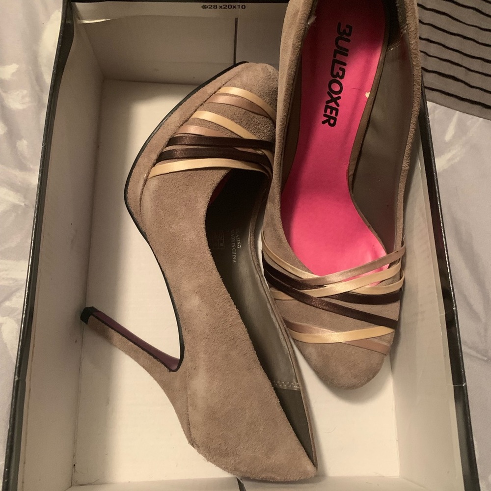 Nude Suede Heels